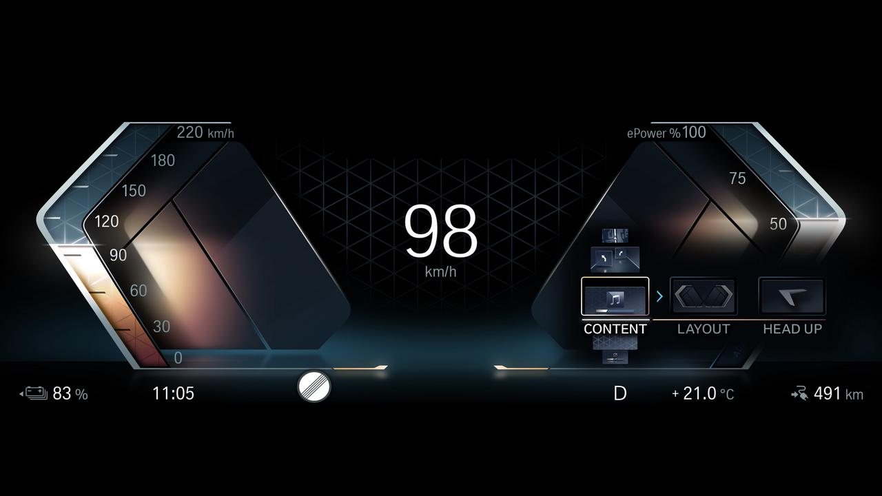 全新 iDrive 操作系统 8.0 数字仪表的典型布局